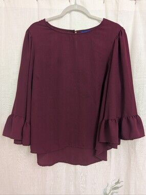 Apt. 9 Burgundy Bell Sleeve Blouse XL